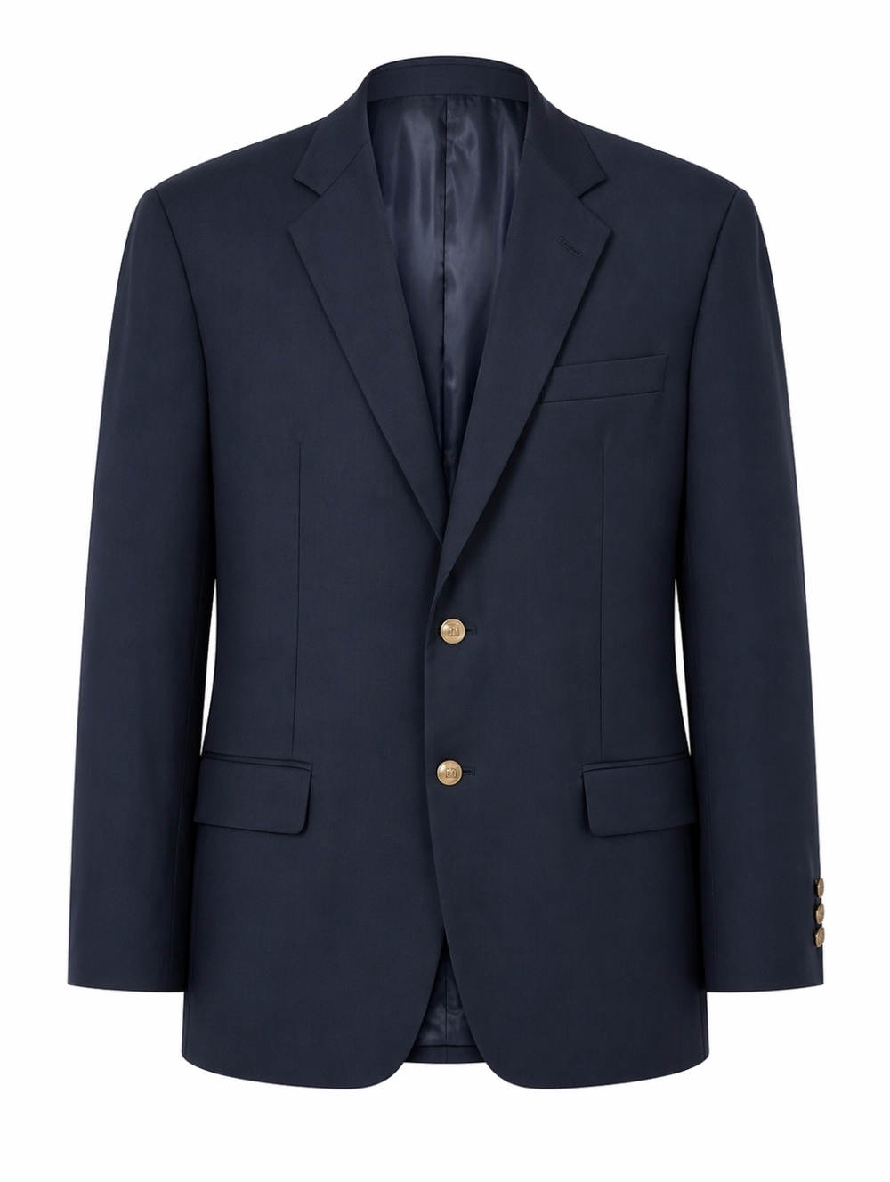 Hickey-Freeman Loro Piana Wool Blazer‎ 44L Black Gold Buttons Formal Gentleman